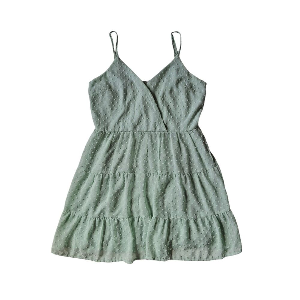 Altar'd State Mint Green Swiss Dot Spaghetti Strap Mini Length Dress Size Large